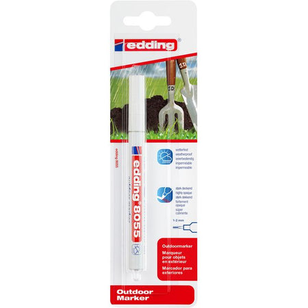 Edding - Filzstift 8055 Outdoor 1-2mm weiß Blister à 1 Stück | 5 Stück