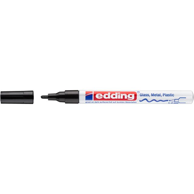 Edding -  Paintmarker  751 oliebasis 1-2mm crea zwart