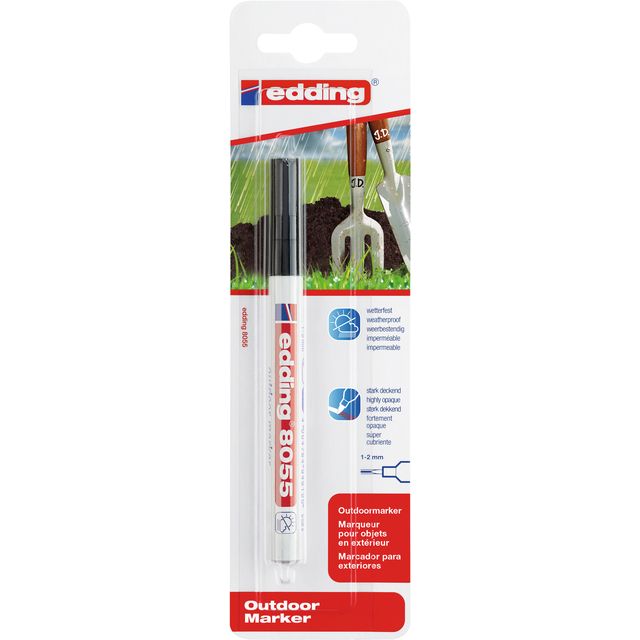 Edding - Feutre 8055 outdoor 1-2mm noir blister de 1 pièce | 5 pièces