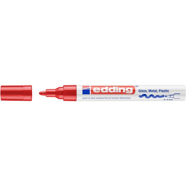 Edding - Marqueur à base d'huile 750 2-4mm rouge créatif