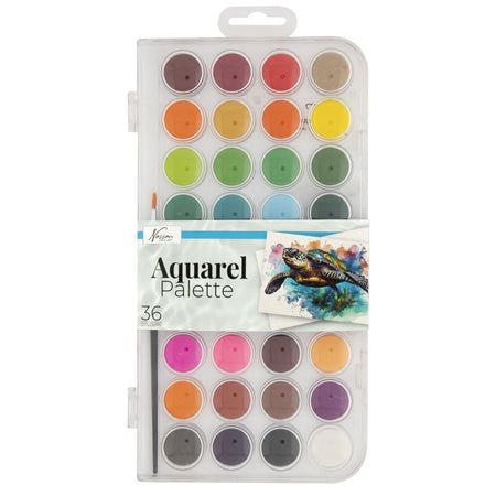 Nassau fine art - Boîte de peinture aquarelle de 36 godets | 12 pièces