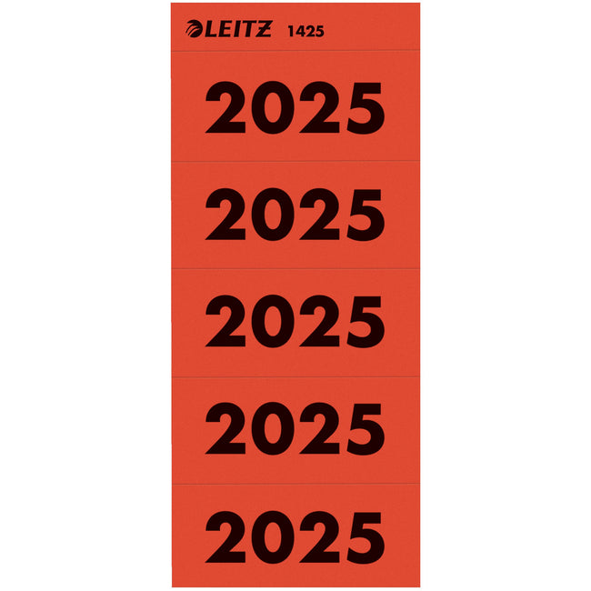 Leitz -  Rugetiket  2025 rood 100 stuks