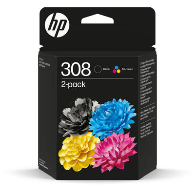 HP - Cartouche d'encre 6l6s6ue 308 noire + 3 couleurs