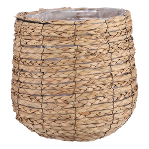 Mica Décorations - Corbeille à plantes mica avalon jonc de mer rond marron clair