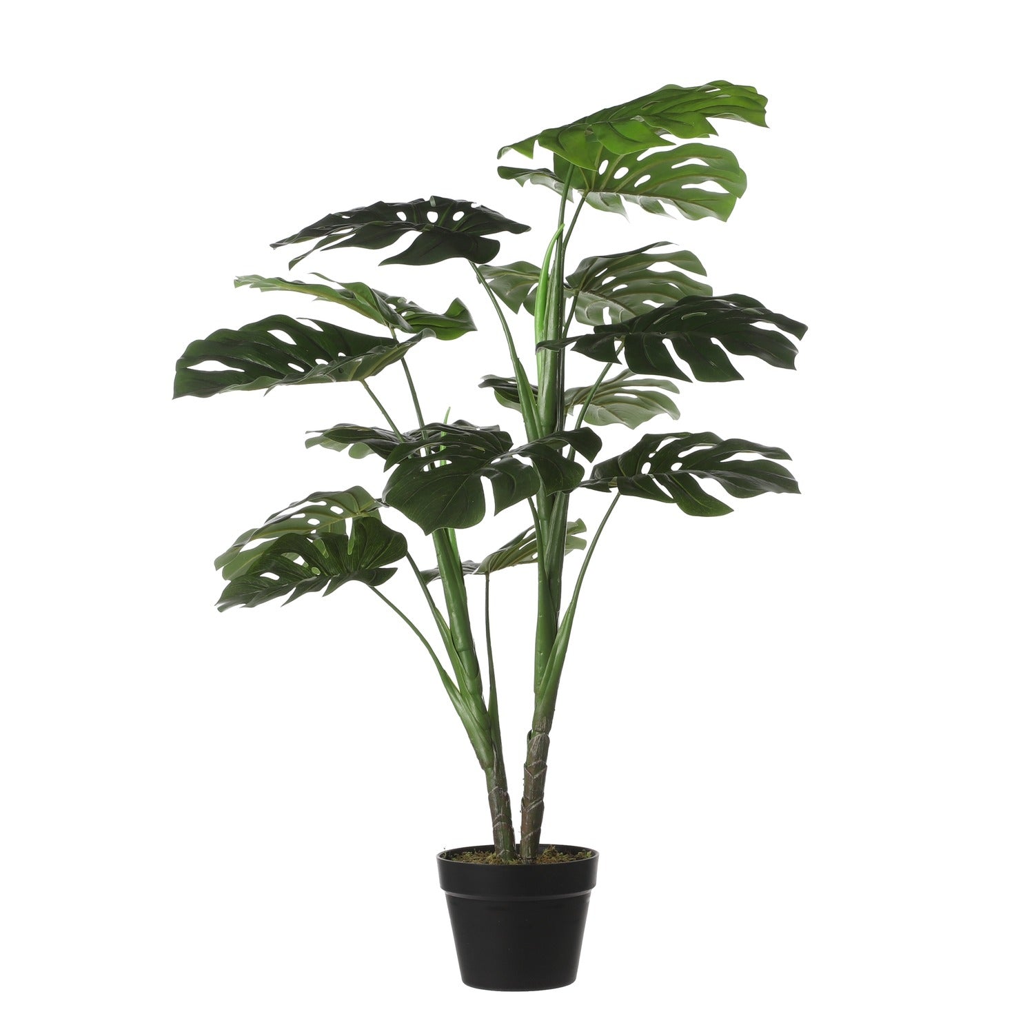Mica Decorations - Plante artificielle mica monstera dans un pot en plastique | 4 pièces