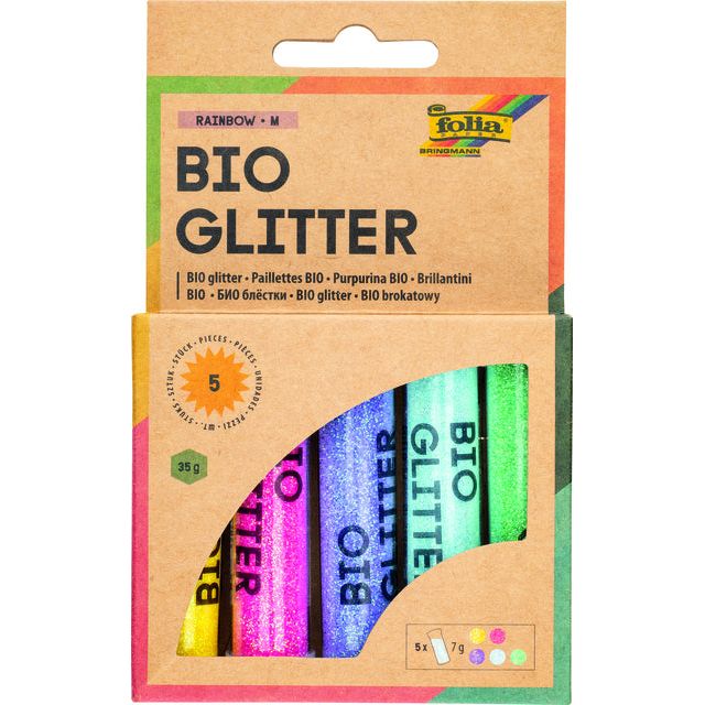 Folia Paper - Glitzerpulver Bio Folia Regenbogen 7gr 5 Farben