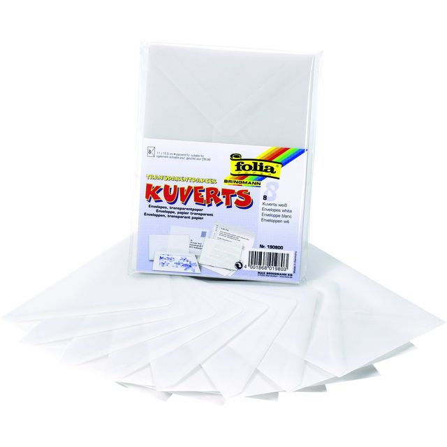Folia Paper - Umschlag Folia A6 115gr Set mit 8 Stück transparent