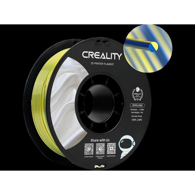 Creality - Filament 3D PLA 1.75mm Soie jaune bleu 1kg