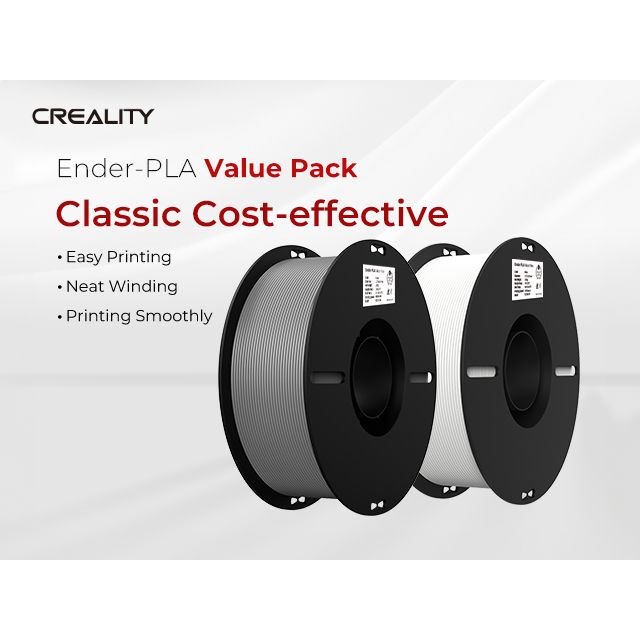 Creality - Filament 3D PLA 1.75mm blanc + gris 1kg