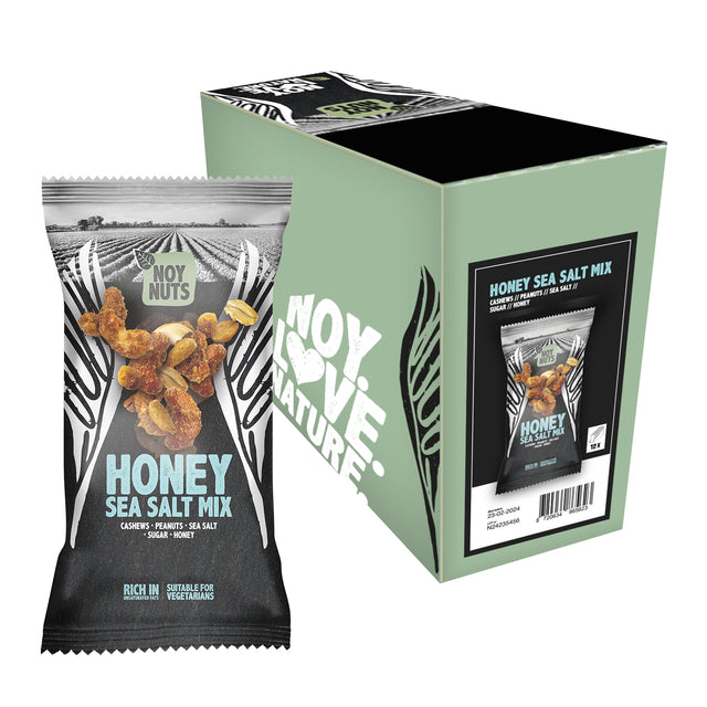 NoyNuts - Mélange de noix, miel et sel marin, sachet 45 grammes | 12 pièces