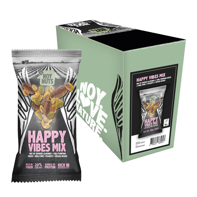 NoyNuts - Sac de mélange de noix happy vibes 45 grammes | 12 pièces