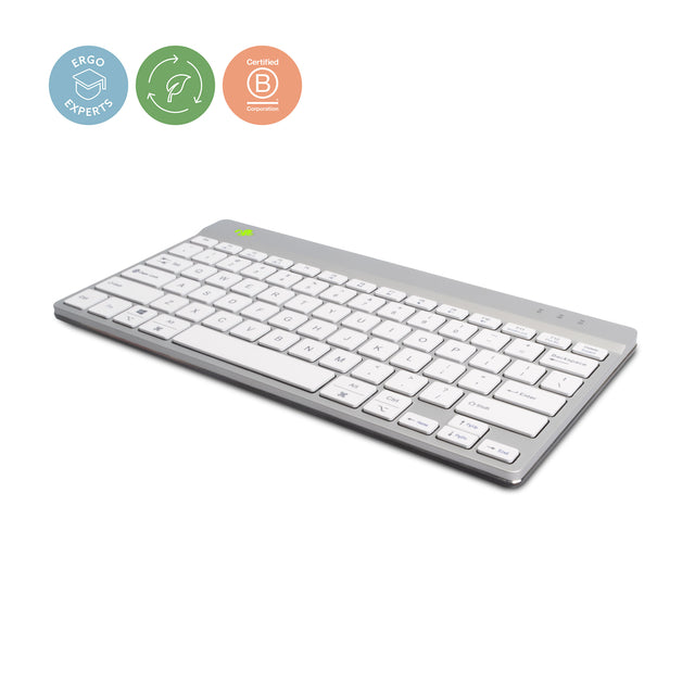 R-Go Tools - Clavier R-Go Ergonomique Compact Break sans fil QWERTY blanc
