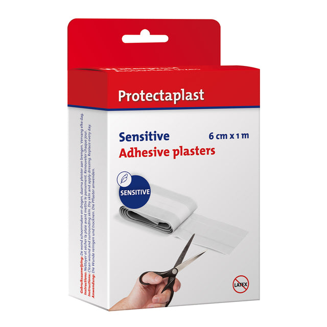 Protectaplast - Proteclast Sensitive pleister, ft 6 cm x 1 m, op rol