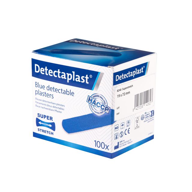 Detectaplast - Enduit textile élastique bleu 19x72mm 100 pièces