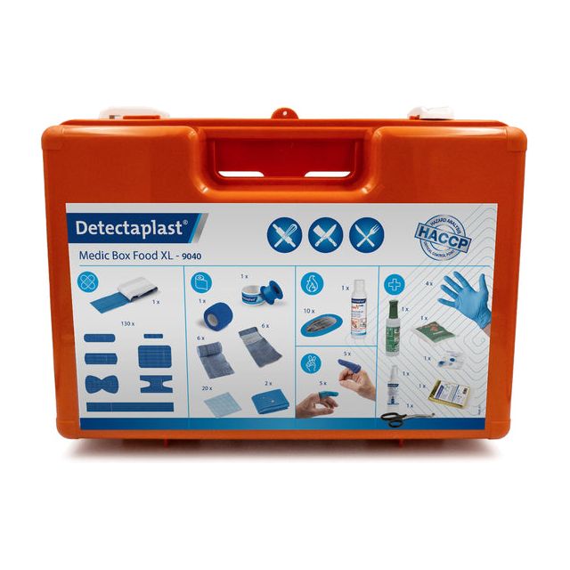 Detecta Load - Erste -Hilfe -Kit -Medic Box Food XL, HACCP -Inhalt bis zu 30 Personen