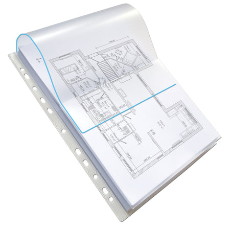 Oxford - Sac de présentation A4 PP 200µ transparent avec rabat de fermeture 10 pièces