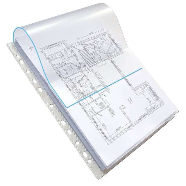 Oxford - Sac de présentation A4 PP 200µ transparent avec rabat de fermeture 10 pièces
