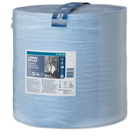 Tork - Papier nettoyant W1 Heavy Duty Industriel 3 couches 750 feuilles bleu 130080