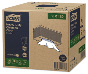 Tork - Chiffon de nettoyage W4 Heavy Duty plié 1 pli 4x70 feuilles blanc 530180