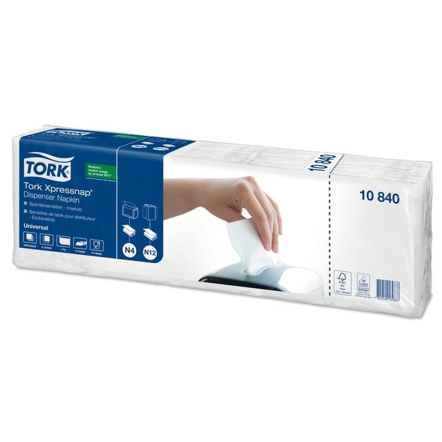 Tork - Serviette N4 Xpressnap Universal 1/4 Falz 1-lagig 213x330mm 1125 Blatt weiß 10840 | 8 Stück