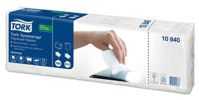 Tork - Serviette N4 Xpressnap Universal pli 1/4 1 couche 213x330mm 1125 feuilles blanc 10840 | 8 pièces