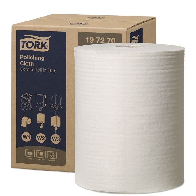 Tork - Chiffon de nettoyage W1-W2-W3 1 couche 450 feuilles blanc 197270