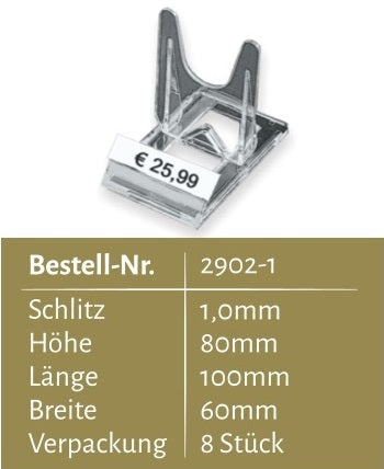 Klika - Schuifstandaard transparant groot 8 stuks