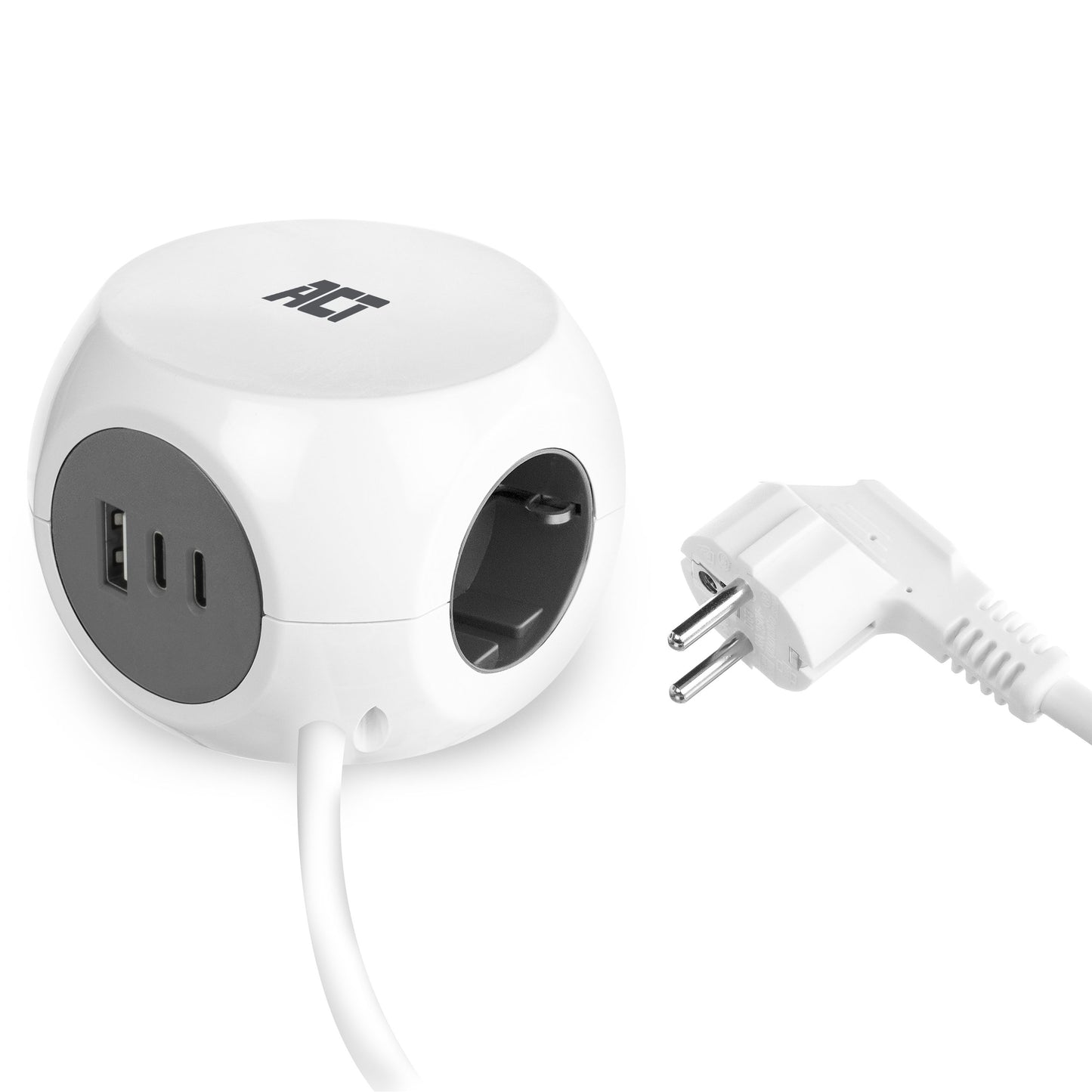 ACT -   AC2420 power uitbreiding 1,5 m 3 AC-uitgang(en) Binnen Wit