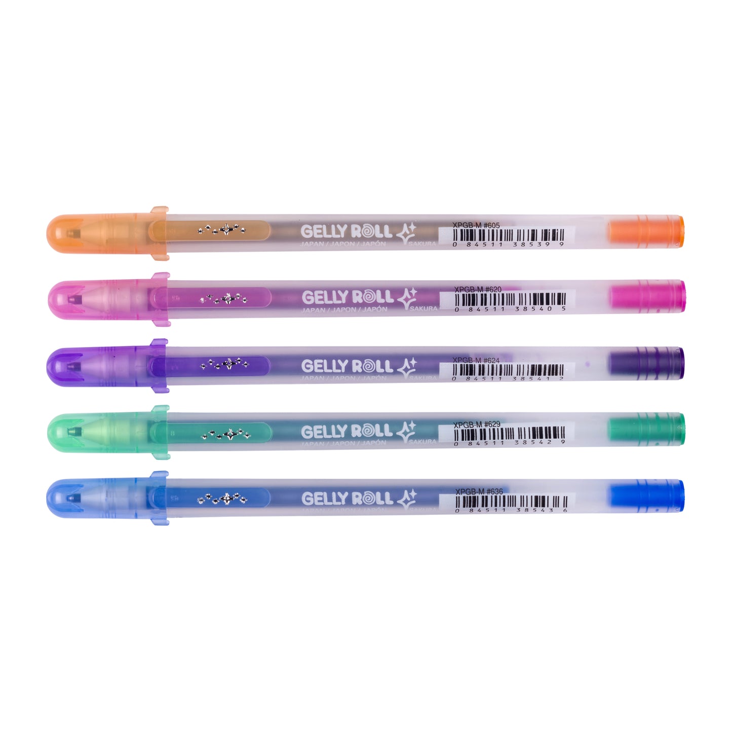 Sakura - Gel Writer Gelly Roll Silver Shadow ensemble de 5 couleurs | 6 pièces