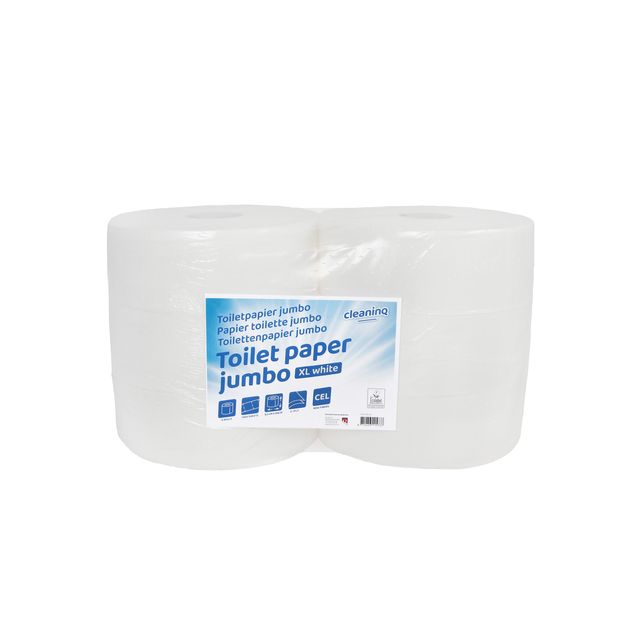 Cleaninq -  Toiletpapier  t1 jumbo groot 6x350m wit