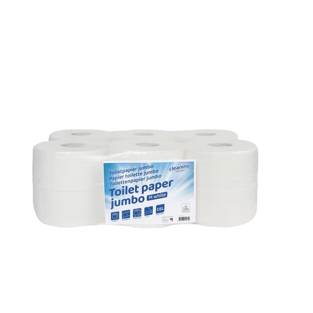 Cleaninq - Papier toilette mini jumbo 2 couches 150m blanc