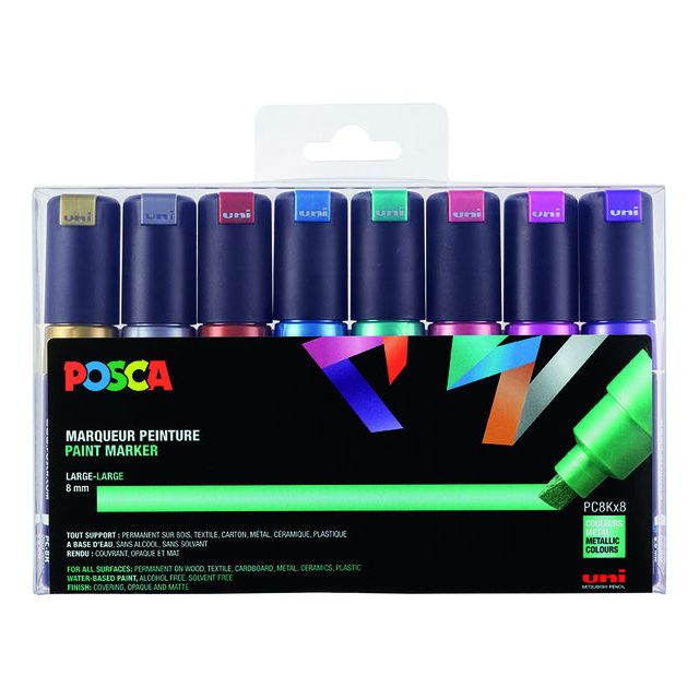 POSCA - POSCA PC8K B Slanting 8. Metallic Assorti