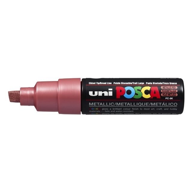 Posca - Marqueur Uni PC8K large diagonale rouge métallisé