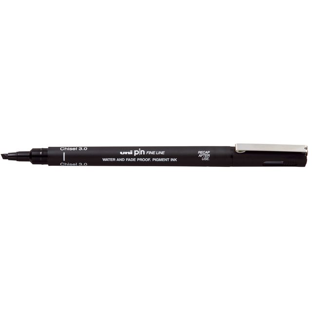 Uni-ball -  Fineliner pin beitelpunt 3mm zwart