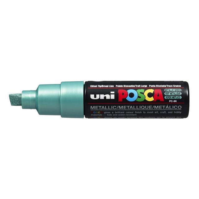 Posca - Marqueur Uni PC8K large inclinaison vert métallisé