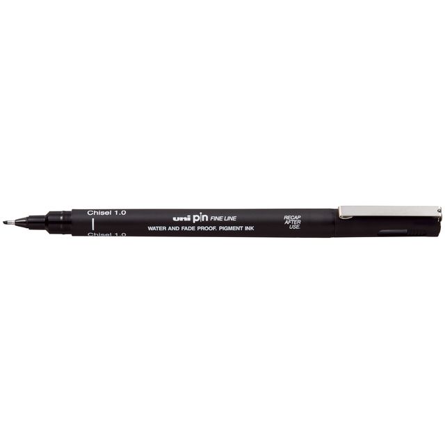 Uni-ball -  Fineliner pin beitelpunt 1mm zwart
