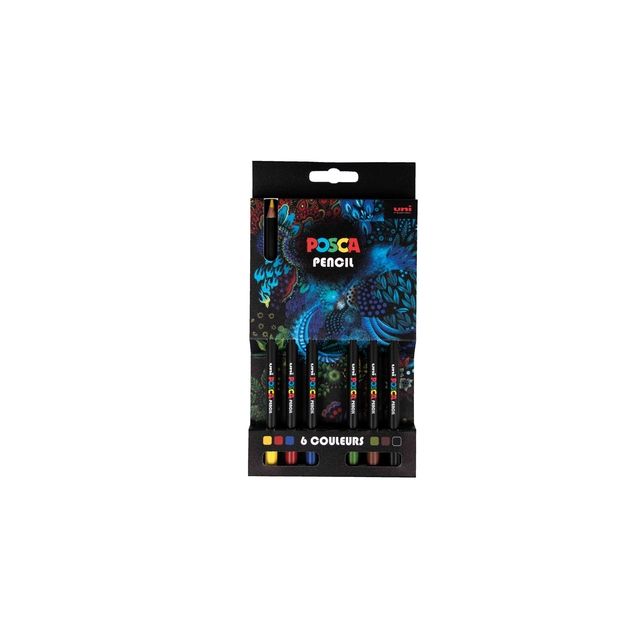 Posca - Crayons de couleur assortis lot de 6 pièces