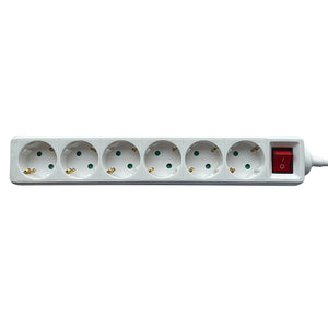 BRASQ - Multiprise 6 prises 1,4 mètres blanc