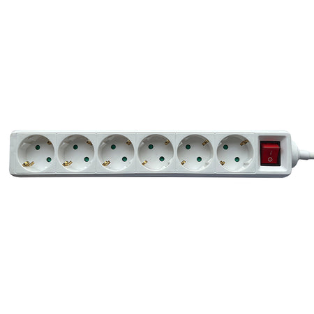 Brasq -  Stekkerdoos  6 voudig 1.4 meter wit
