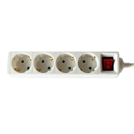 BRASQ - Multiprise 4x 3 mètres blanc