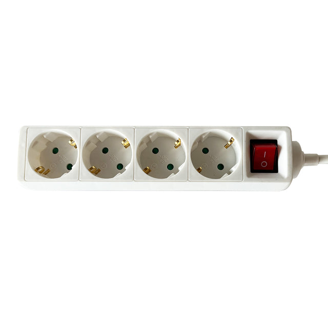 BRASQ - Multiprise 4x 3 mètres blanc