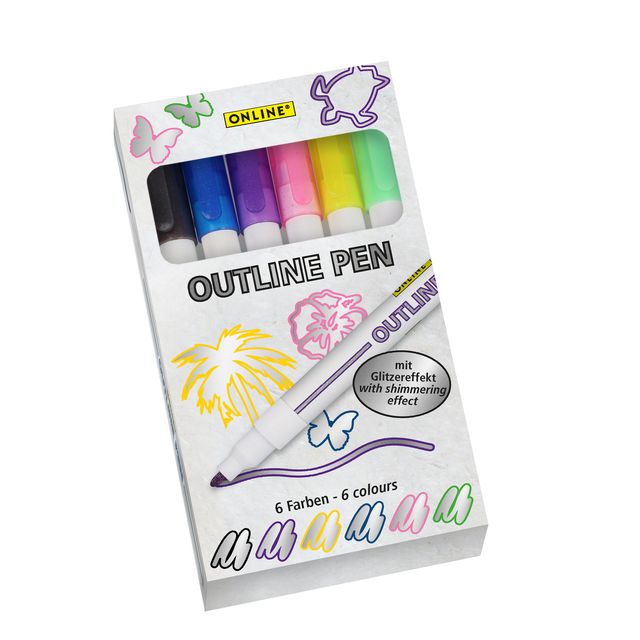 Quantore - Feutre Online Outline assorti boîte de 6 pièces