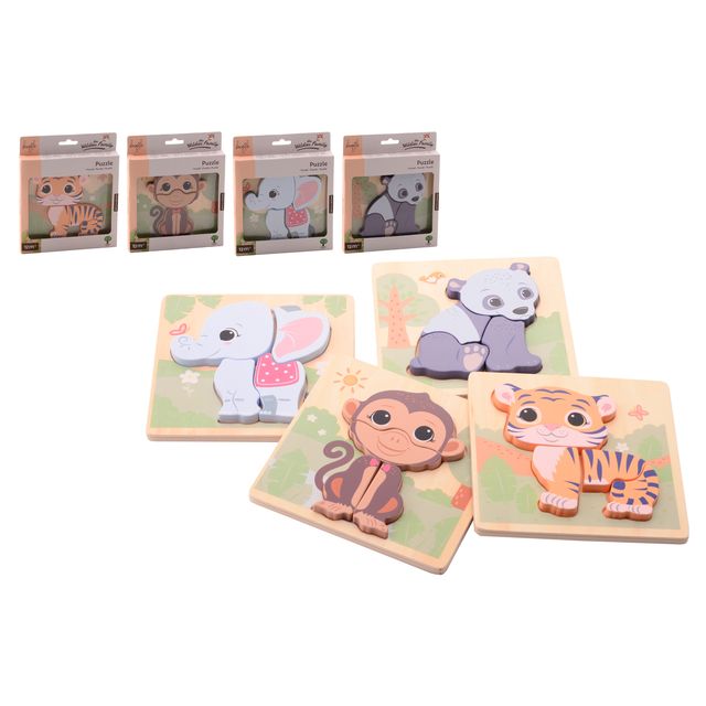 Bruna Büro - Jouéco The Wildies Family Puzzle 4 ass | 24 Stück