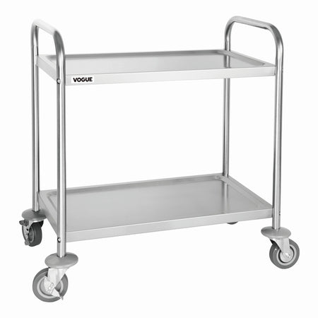 Vogue - Chariot de service avec 2 étagères 82,5x71 cm en acier inoxydable