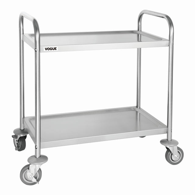 Vogue - Chariot de service avec 2 étagères 82,5x71 cm en acier inoxydable