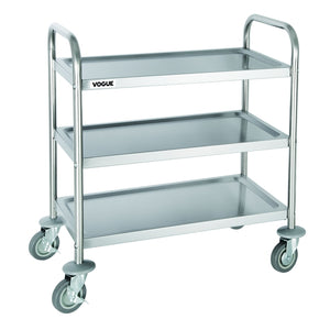 Vogue - Chariot de service à 3 étagères 82,5x71 cm en acier inoxydable
