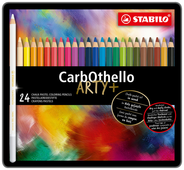 Stabilo - Crayons de couleur CarbOthello lime pastel assorti boîte de 24 pièces