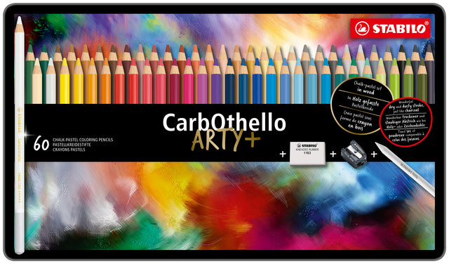 Stabilo - Crayons de couleur CarbOthello lime pastel assorti boîte de 60 pièces