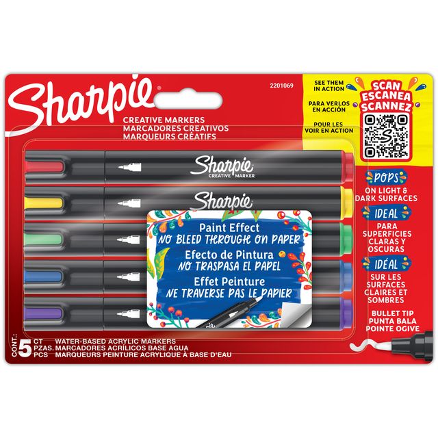 Sharpie - Marqueur créatif en blister assorti de 5 pièces