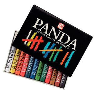 Talens Panda -  Oliepastel panda set á 12 kleuren